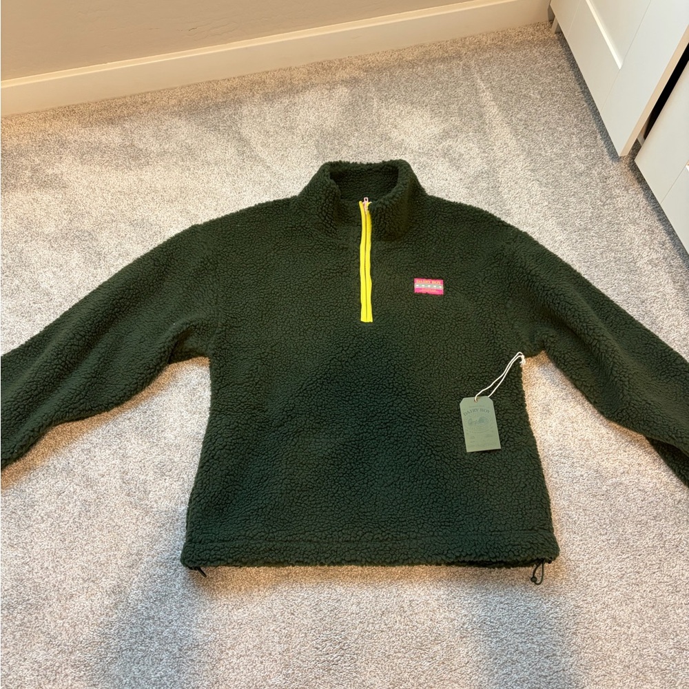 Green Fleece Pullover Dairy boy
